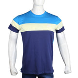 Men's Eminent Round Neck T-Shirt - Yellow & Navy Blue - test-store-for-chase-value
