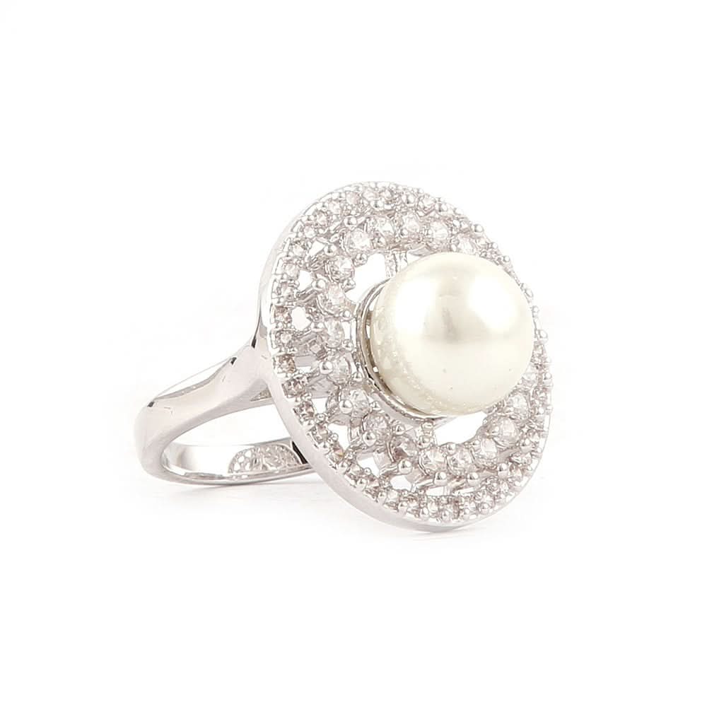 Zircon Finger Ring - Silver - test-store-for-chase-value