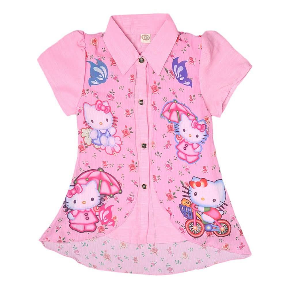 Hello Kitty Girls Printed 2 Piece Shirt - Pink - test-store-for-chase-value