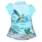 Girls Printed 2 Piece Shirt - Light Blue - test-store-for-chase-value