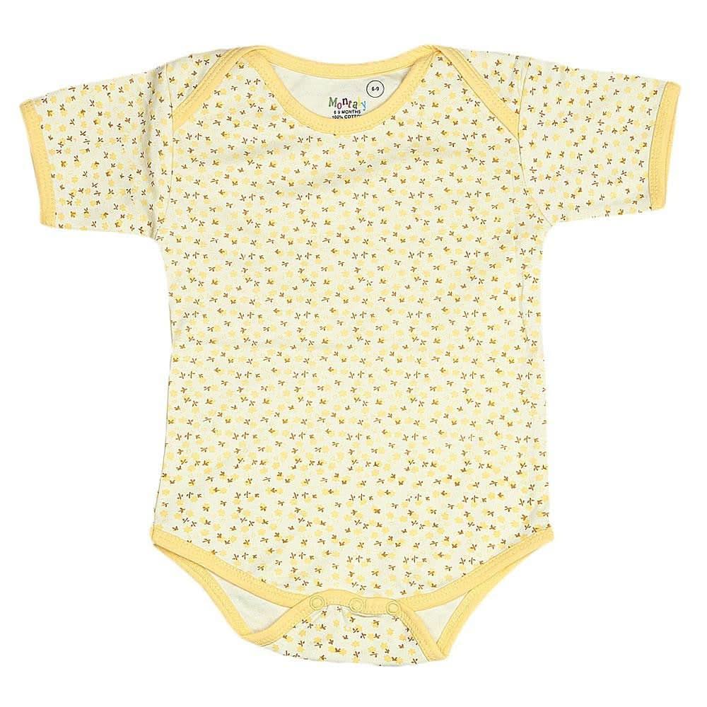 Newborn Half Sleeves Romper - Yellow - test-store-for-chase-value