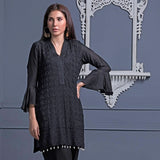 Areeba Saleem Black & White Embroidered Kurti - 4 - test-store-for-chase-value