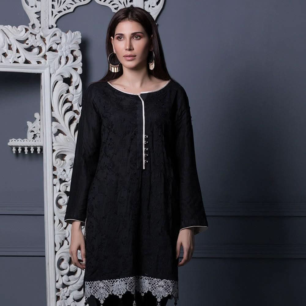 Areeba Saleem Black & White Embroidered Kurti - 8 - test-store-for-chase-value