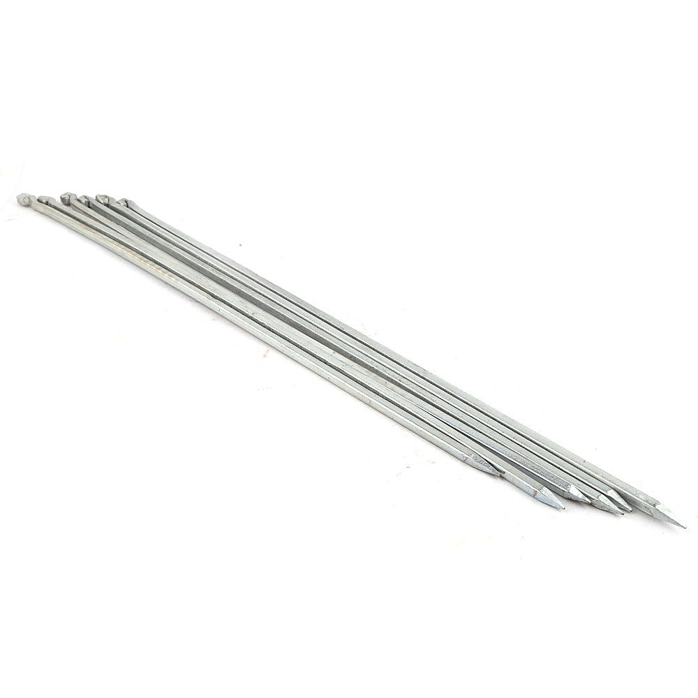 Square BBQ Skewers (Seekh) 6 Pcs 18" - Silver - test-store-for-chase-value