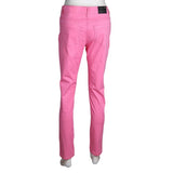 Women's Slim Fit Cotton Pant - Pink - test-store-for-chase-value