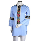 Women's Embroidered Kurti - Blue - test-store-for-chase-value