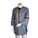 Women's Embroidered Kurti - Grey - test-store-for-chase-value