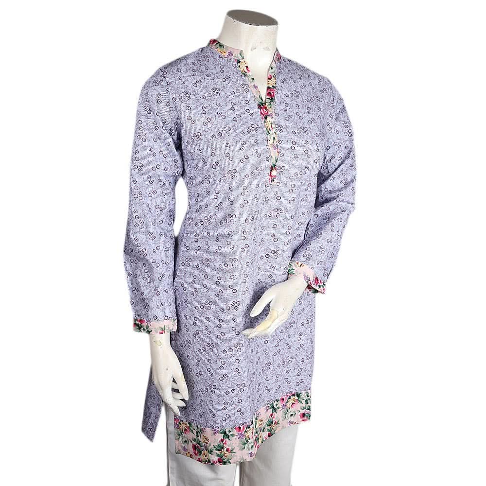 Women's Cotton Kurti - Light Blue - test-store-for-chase-value