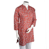 Women's Printed Cotton Kurti - Rust - test-store-for-chase-value