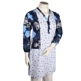 Women's Printed Cotton Kurti - Dark Blue - test-store-for-chase-value