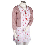 Women's Printed Cotton Kurti - Peach - test-store-for-chase-value