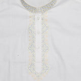 Boys Embroidered Kameez Shalwar - White - test-store-for-chase-value