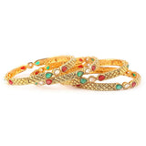 Women's Fancy Bangles 4 Pcs - Golden - test-store-for-chase-value