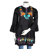 Women's Embroidered Jhabla - Black - test-store-for-chase-value