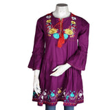 Women's Embroidered Jhabla - Purple - test-store-for-chase-value