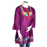 Women's Embroidered Jhabla - Purple - test-store-for-chase-value