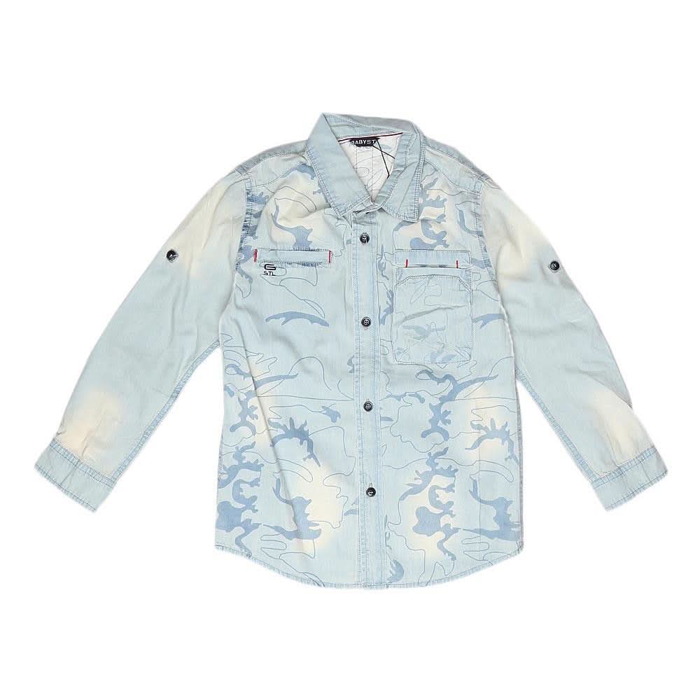 Boys Full Sleeves Denim Shirt - Light Blue - test-store-for-chase-value