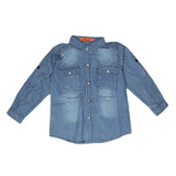 Boys Full Sleeves Denim Shirt - Blue - test-store-for-chase-value