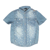 Boys Half Sleeves Denim Shirt - Light Blue - test-store-for-chase-value