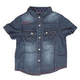 Boys Half Sleeves Denim Shirt - Blue - test-store-for-chase-value