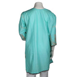 Women's Embroidered Jhabla - Cyan - test-store-for-chase-value