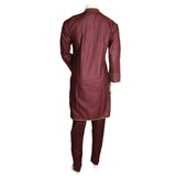 Women's Embroidered 2 Pcs Cotton Suit - Dark Brown - test-store-for-chase-value