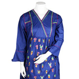Women's Embroidered 2 Pcs Cotton Suit - Navy-Blue - Navy/Blue - test-store-for-chase-value