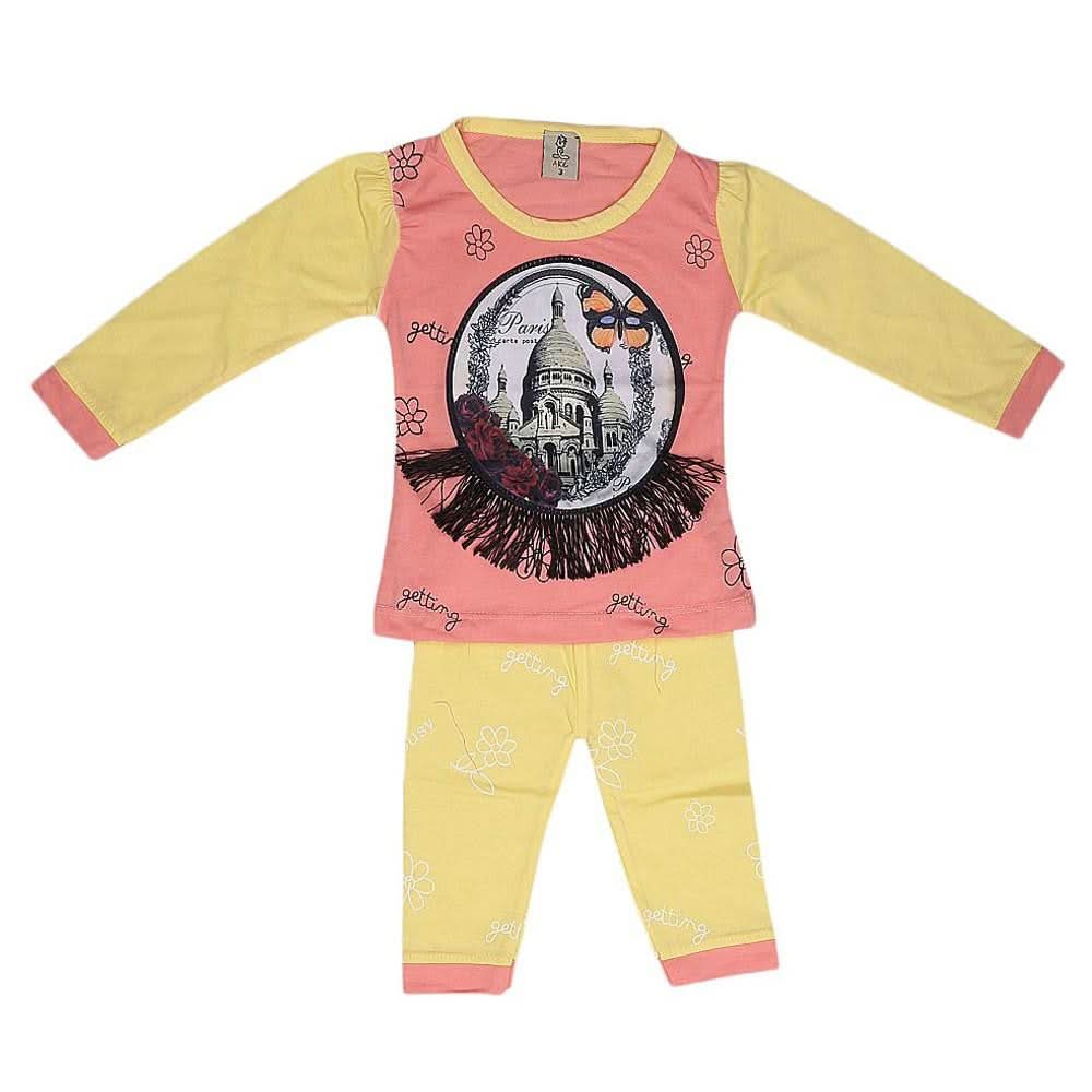 Newborn Girls Printed Suit - Peach - test-store-for-chase-value