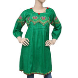 Women's Embroidered Kurti - Green - test-store-for-chase-value