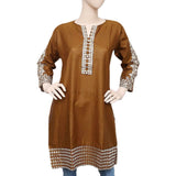 Women's Embroidered Kurti - Brown - test-store-for-chase-value