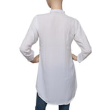 Women's Pleated Western Net Top - White - test-store-for-chase-value