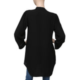 Women's Chiffon Zipper Top - Black - test-store-for-chase-value