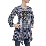 Women's Western Check Top - Blue & White - test-store-for-chase-value