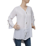 Women's Western Georgette Top - White - test-store-for-chase-value