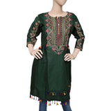 Women's Embroidered Peplum Kurti - Green - test-store-for-chase-value