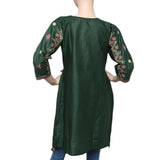 Women's Embroidered Peplum Kurti - Green - test-store-for-chase-value