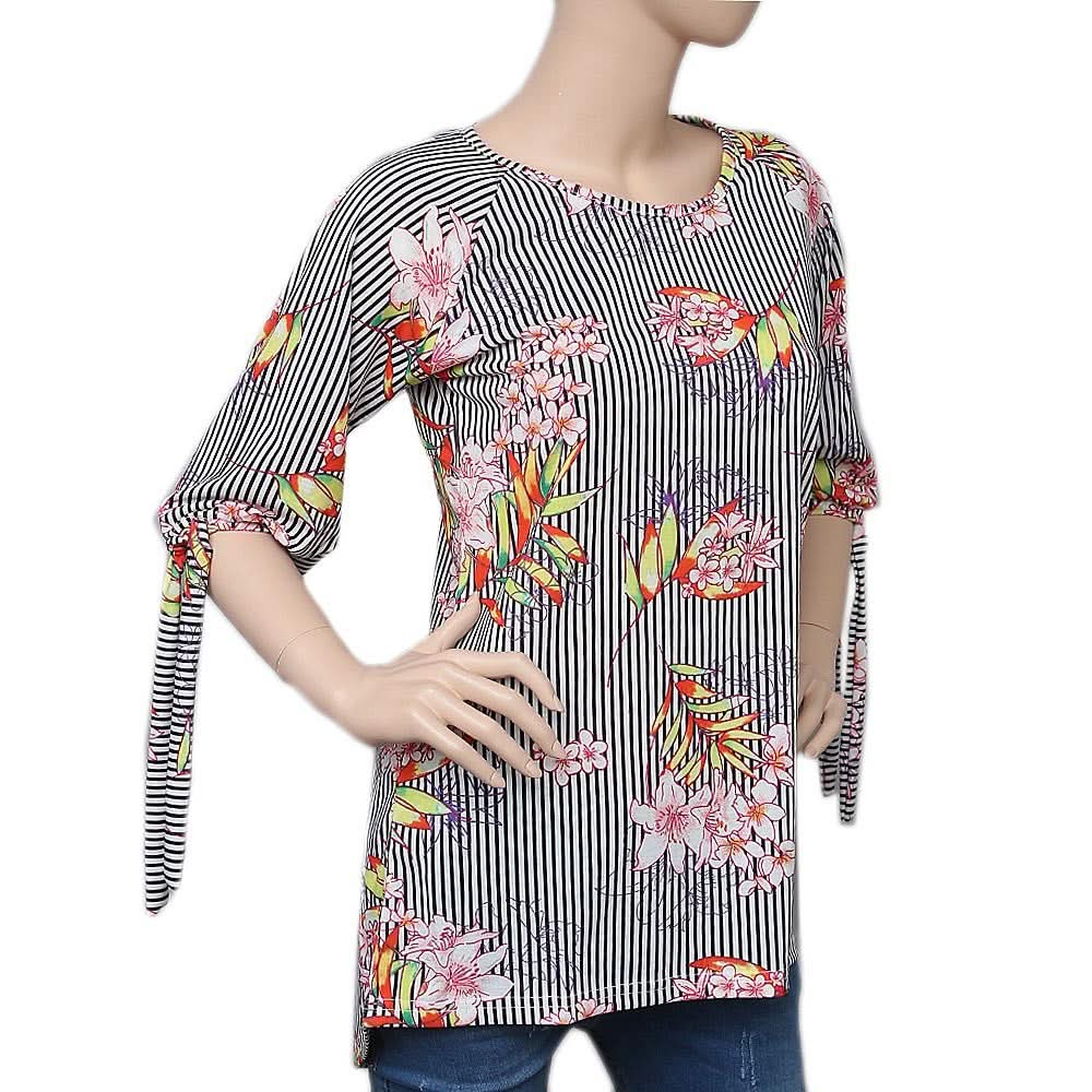 Women's Printed knit Top - Black & White - test-store-for-chase-value