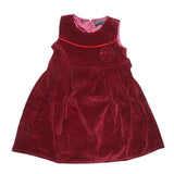 Girls Eminent Velvet Frock - Maroon - test-store-for-chase-value
