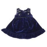Girls Eminent Velvet Frock - Navy Blue - Navy/Blue - test-store-for-chase-value