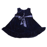 Girls Eminent Velvet Frock - Navy Blue - Navy/Blue - test-store-for-chase-value