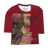 Newborn Boys Full Sleeves T-Shirt - Maroon - test-store-for-chase-value