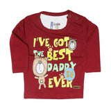 Newborn Boys Full Sleeves T-Shirt - Maroon - test-store-for-chase-value