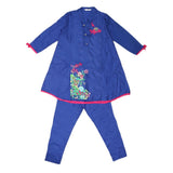 Girls Embroidered 2 Piece Suit - Blue - test-store-for-chase-value