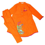 Girls Embroidered 2 Piece Suit - Orange - test-store-for-chase-value