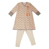 Girls Embroidered 2 Piece Suit - Fawn - test-store-for-chase-value