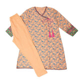 Girls Embroidered 2 Piece Suit - Peach - test-store-for-chase-value