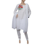 Women's Embroidered 3 Piece Suit - White - test-store-for-chase-value