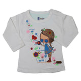 Newborn Girls Full Sleeves T-Shirt - White - test-store-for-chase-value