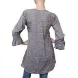 Women's Printed Casual Shirt - Steel Grey - test-store-for-chase-value