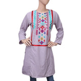Women's Embroidered Kurti - Light Purple - test-store-for-chase-value